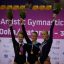 womens floor event - gold medal winner marta pihan-kulesza of poland posing with silver medal winner tina erceg of croatia